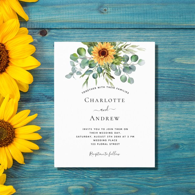 Budget wedding sunflowers eucalyptus dusty blue (Creator Uploaded)