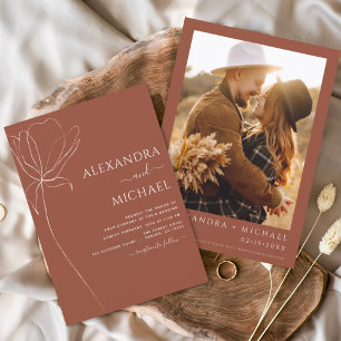Budget Wedding Terracotta Burnt Orange Invitations