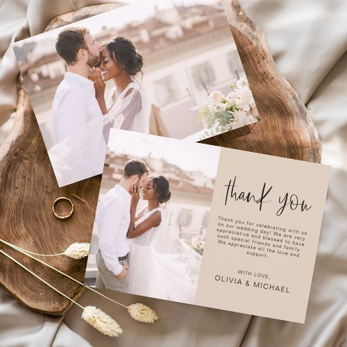 Budget Wedding Terracotta Photo Thank You Cards