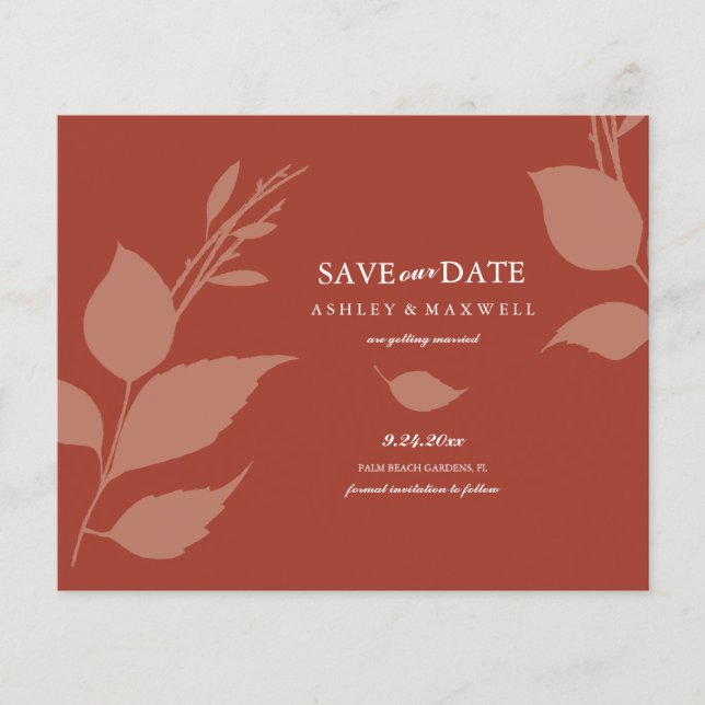 Budget Wedding Terracotta Save The Date Flyer (Front)