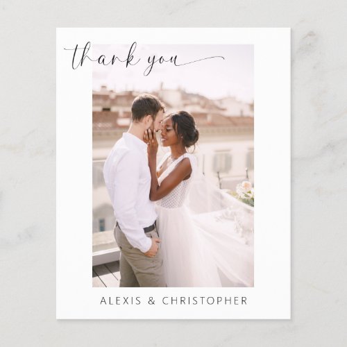 Budget Wedding Thank You Photo Minimalist