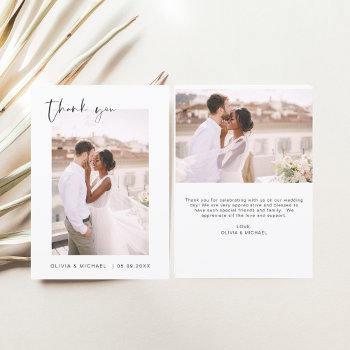 Budget Wedding Thank You Photo Minimalist by Hot_Foil_Creations at Zazzle