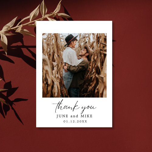 Budget Wedding Thank You Photo Minimalist 