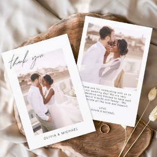Budget Wedding Thank You Photo Minimalist Card