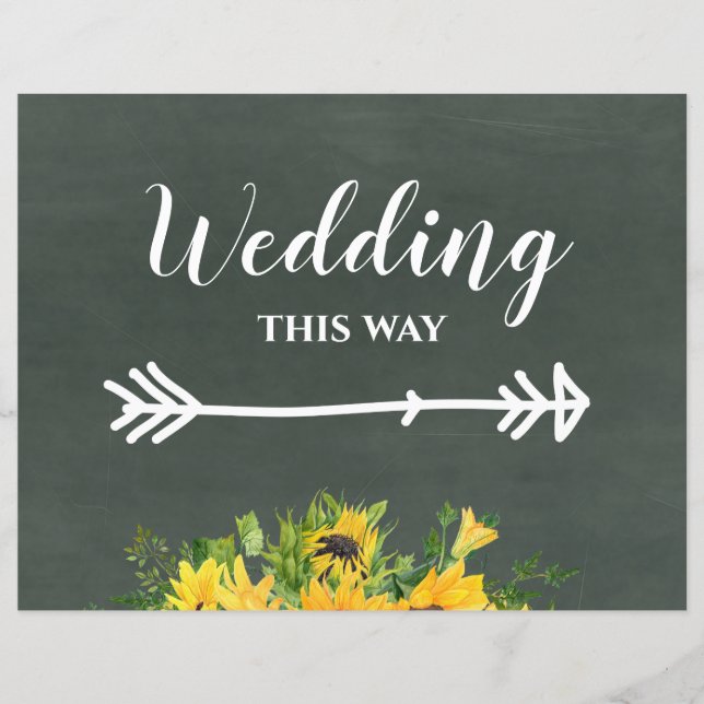Budget Wedding THIS WAY Chalk Sunflowers (Front)