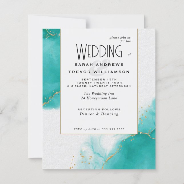 Budget Wedding Turquoise Abstract Skies (Front)