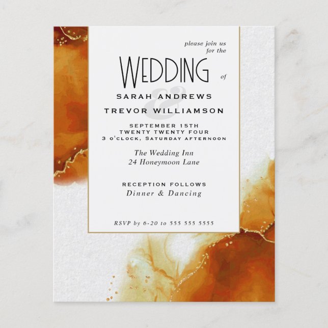 Budget Wedding  Tuscany Topaz Abstract Skies (Front)