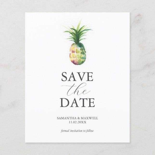 Budget Weddings Save The Date Pineapple Flyer (Front)