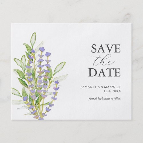 Budget Weddings Save The Date Watercolor Lavender Flyer