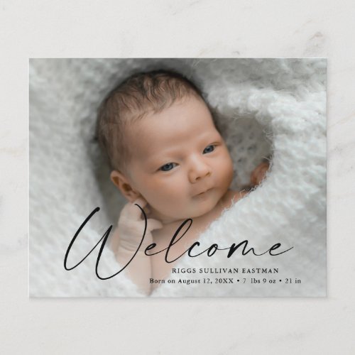 Budget Welcome Baby Photo Thank You Card
