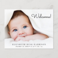 Budget Welcome Photo Collage Birth Announcement