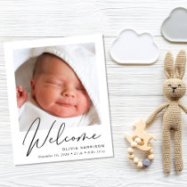 Budget Welcome Photo Collage Birth Announcement