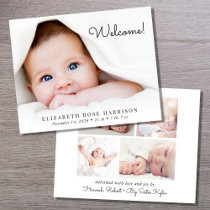 Budget Welcome Photo Collage Birth Announcement