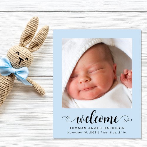 Budget Welcome Photos Baby Boy Birth Announcement