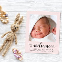 Budget Welcome Photos Baby Girl Birth Announcement