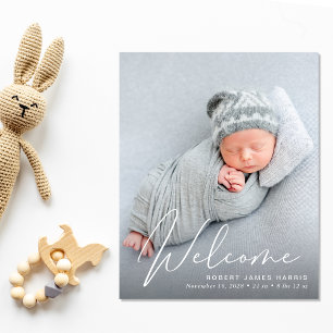 Budget Welcome Script 4 Photo Birth Announcement