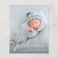 Budget Welcome Script Photo Birth Announcement