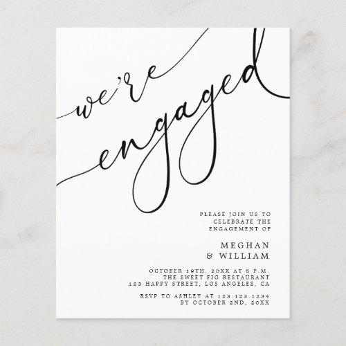 Budget Were Engaged Engagement Party Invitation