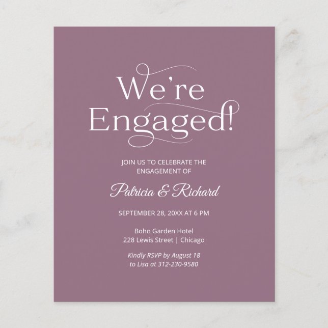 Budget We're Engaged Engagement Party Invitation (Front)