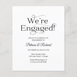 Budget We're Engaged Engagement Party Invitation
