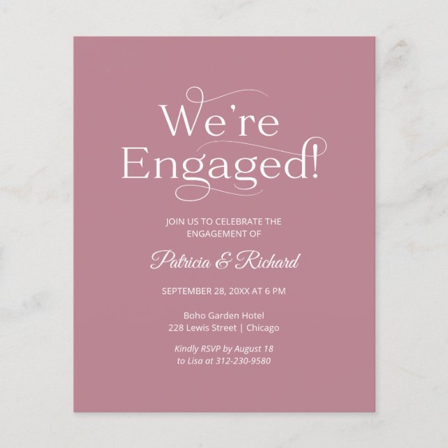 Budget We're Engaged Engagement Party Invitation (Front)