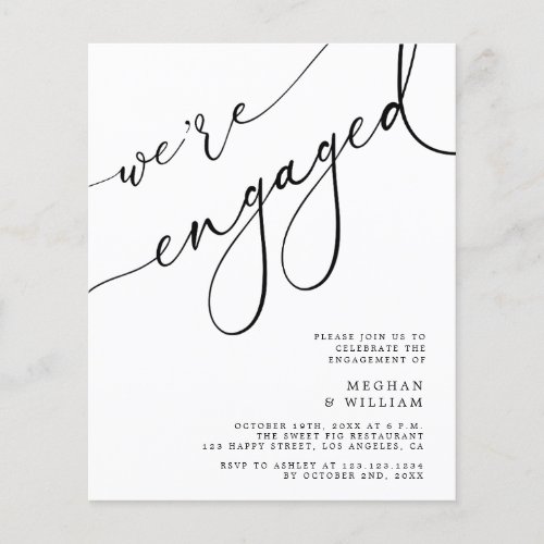 Budget Were Engaged Engagement Party Invitation Flyer