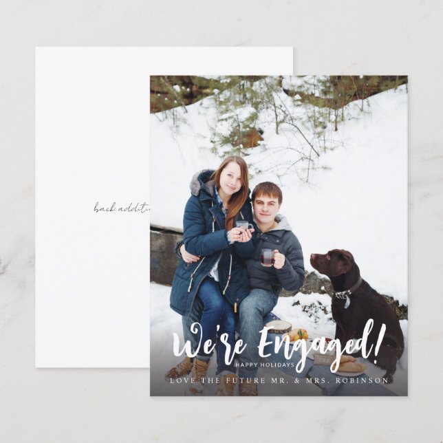 Budget We're Engaged Minimalist V Photo (Front/Back)