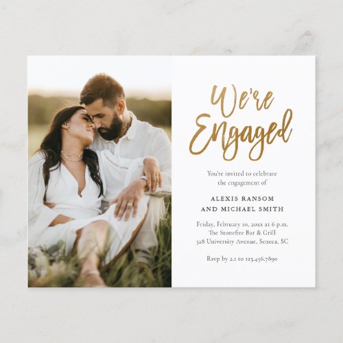 Budget Were Engaged Photo Engagement Invitation