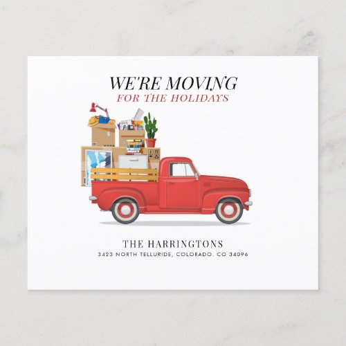 Budget Were Moving New Holiday Address Red Truck Flyer