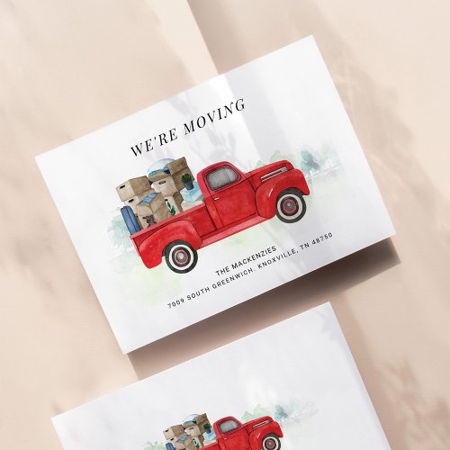 Budget Were Moving Vintage Red Truck New Address Note Card