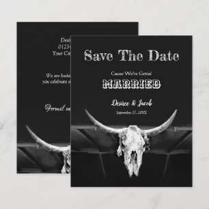 Budget Western Black And White Save The Date