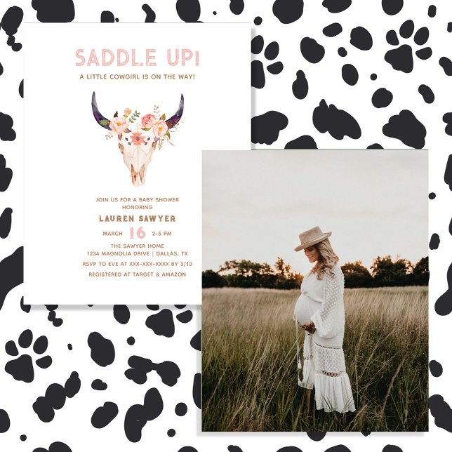 Budget Western Photo Girl Baby Shower Invitation (Creator Uploaded)