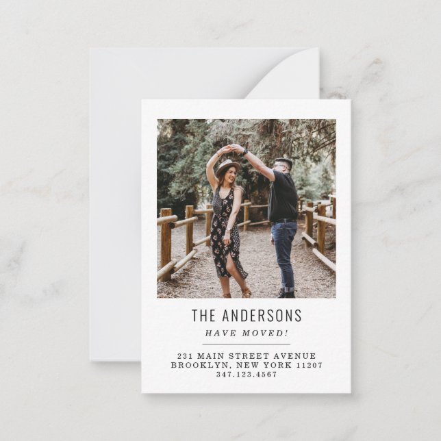 Budget We've Moved Change of Address Photo Moving Note Card (Front)