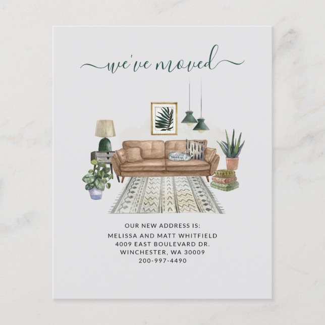 Budget We've Moved Chic Moving Announcement (Front)