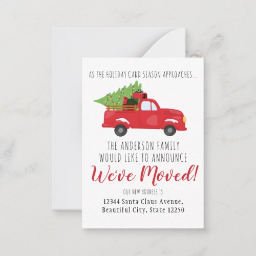 Budget Weve Moved Christmas Truck Holiday Moving Note Card