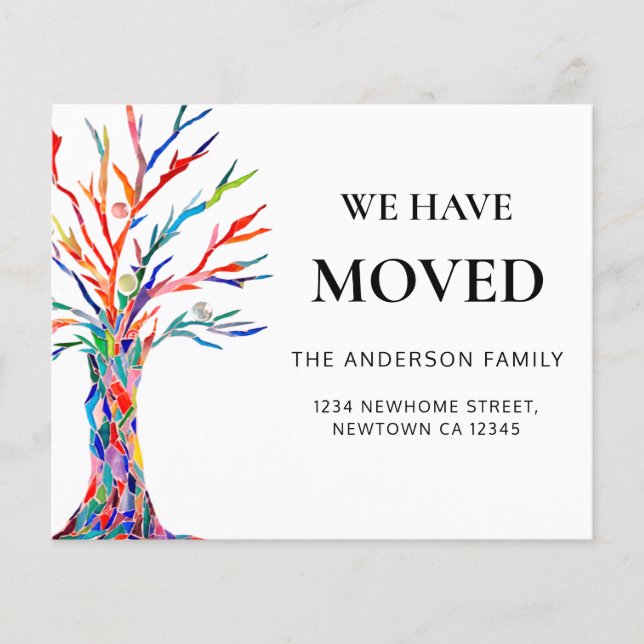 Budget We've Moved Colorful Moving Announcement  (Front)