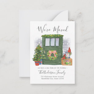 Budget We've Moved Door Christmas Holiday Moving Note Card