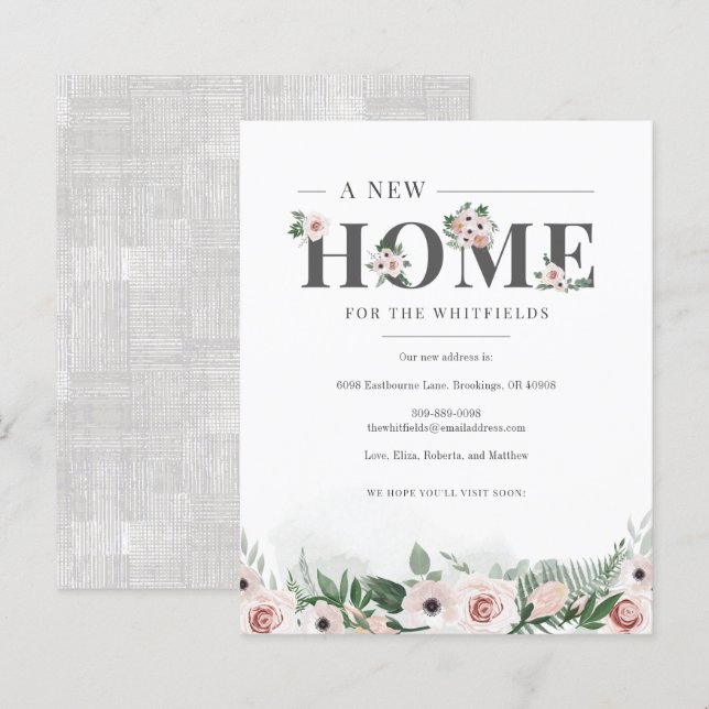 Budget We've Moved Floral Moving Announcement (Front/Back)