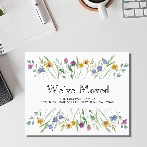 Budget Weve Moved Floral Moving Announcement Card