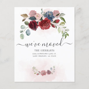 Budget We've Moved Floral Moving Announcement Flyer