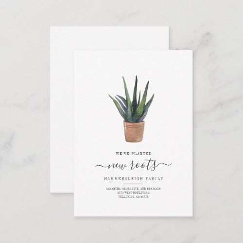 Budget Weve Moved New Roots Succulent Plant Note Card