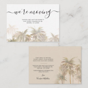 Budget We've Moved Palm Trees Address Change Note Card