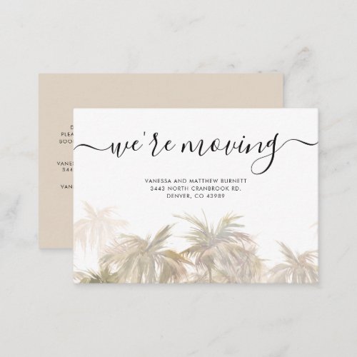 Budget Weve Moved Palm Trees Address Change Note Card