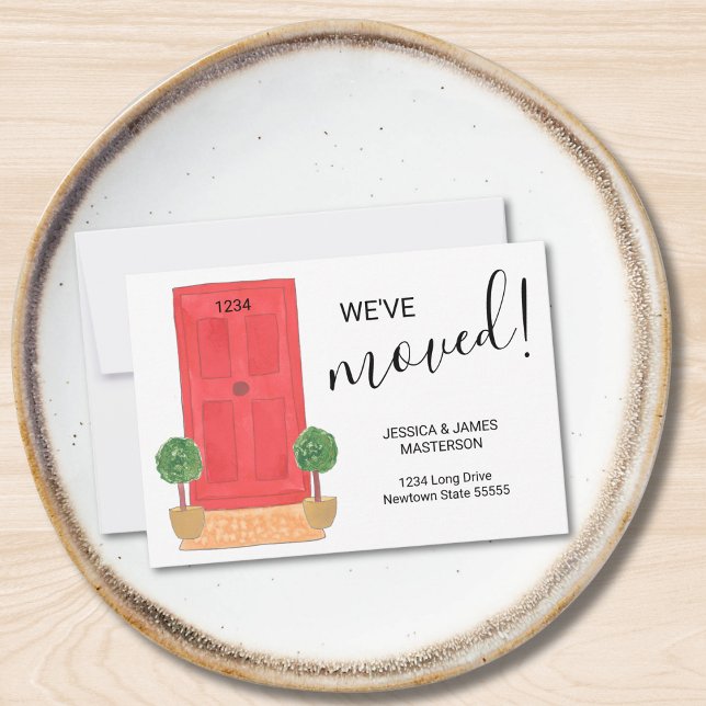 Budget We've Moved Red Door Announcement Card (Creator Uploaded)