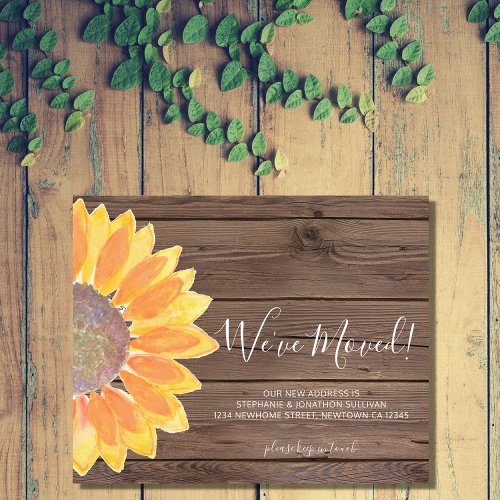 Budget Weve Moved Sunflower Announcement Card
