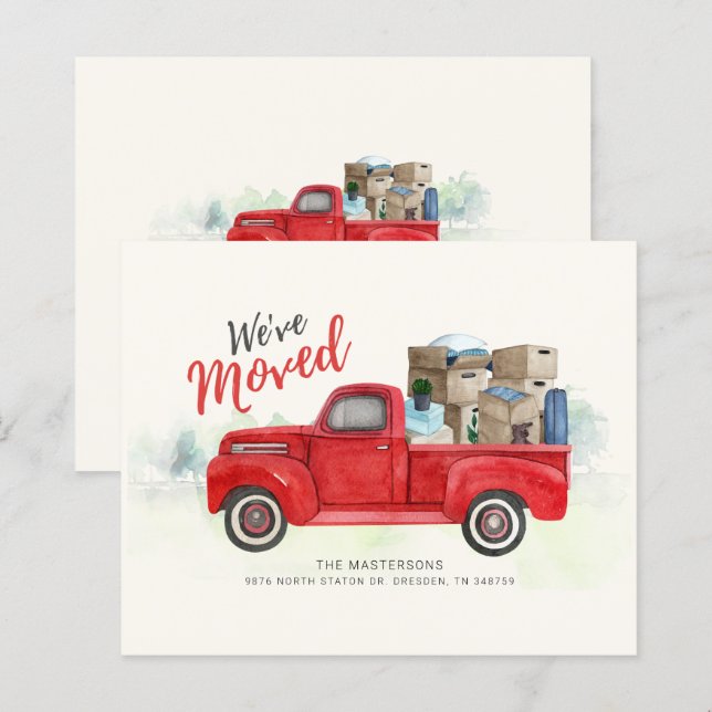Budget Weve Moved Watercolor Moving Announcement (Front/Back)