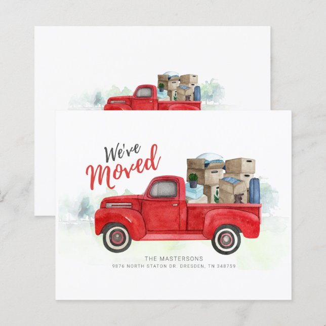Budget Weve Moved Watercolor Moving Announcement (Front/Back)
