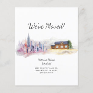 Budget We've Moved Watercolor Moving Announcement
