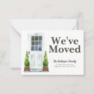 Budget We've Moved White Door Plants Moving Card