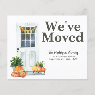 Budget We've Moved White Door Pumpkin Fall Moving